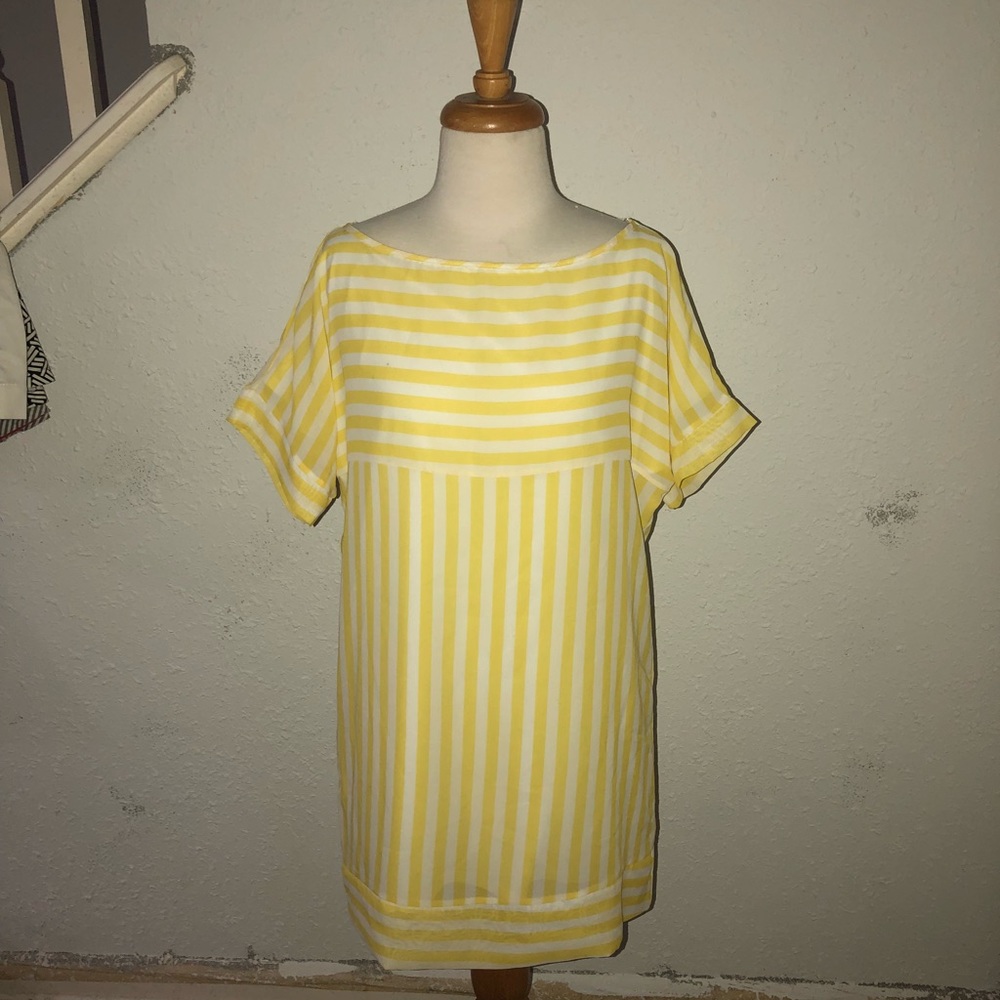Yellow stripped tunic blouse